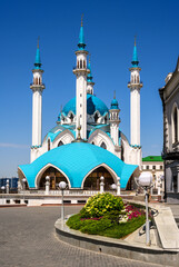 Fototapeta na wymiar Kul Sharif mosque in Kazan Kremlin, Tatarstan, Russia. Summer travel concept.