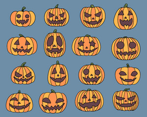 パンプキンランタンのカラーイラスト