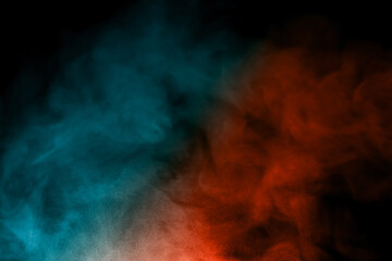 colorful smoke steam isolated black background