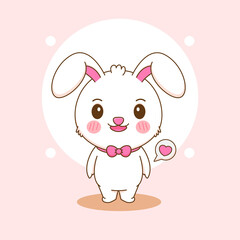 Cute rabbit character cartoon illustration