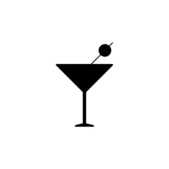 cocktail glass icon, cocktail vector, glass illustration