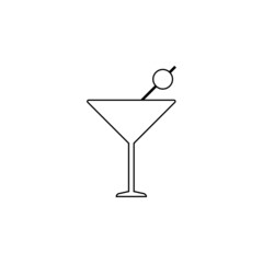cocktail glass icon, cocktail vector, glass illustration
