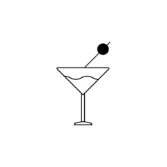 cocktail glass icon, cocktail vector, glass illustration