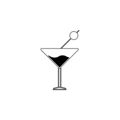 cocktail glass icon, cocktail vector, glass illustration
