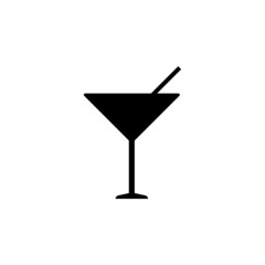 cocktail glass icon, cocktail vector, glass illustration