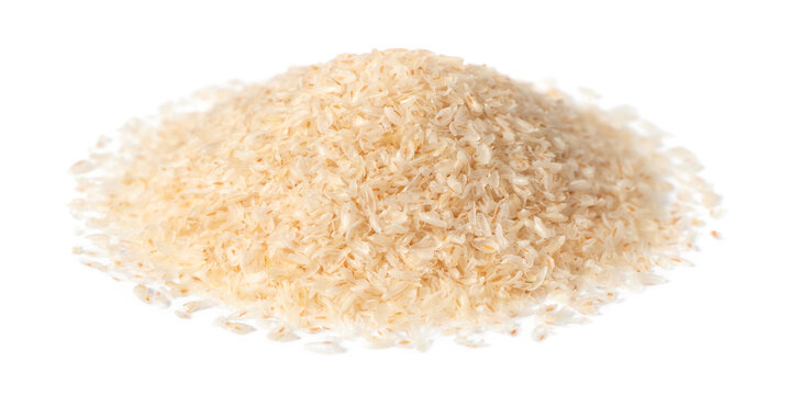 Whole psyllium husks isolated on white background