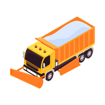 recommend clip art: Isometric Snow Truck Composition