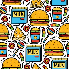 food pattern designs illustration for clothing, wallpapers, backgrounds, posters, books, banners and more