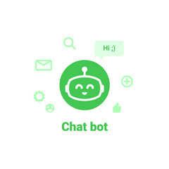 Chat bot logo design concept. UI UX element for web design.