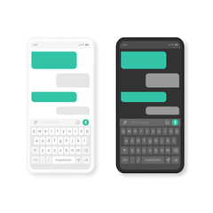 Design of a mobile application chat dialog box template. UI UX elements for web design.