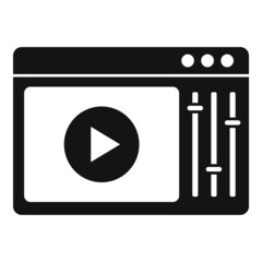 Online video edit icon simple vector. Film editor
