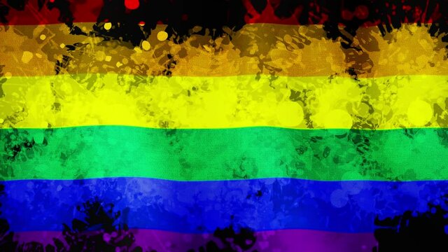 rainbow flag. lgbt flag. Rainbow LGBT. 3d seamless loop animation. waving colorful gay rainbow flag. Suitable for LGBT content, lesbian, gay, bisexual, transgender social movement.