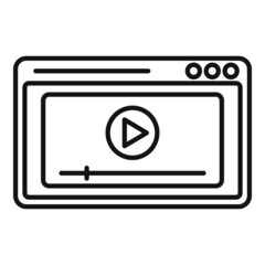 Browser video play icon outline vector. Media stream