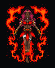 Fire sorcerer tribe woman character