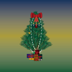 Vector illustration of Christmas tree design graphics.