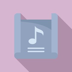 Song playlist icon flat vector. Music list