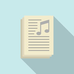 Playlist text icon flat vector. Music song list