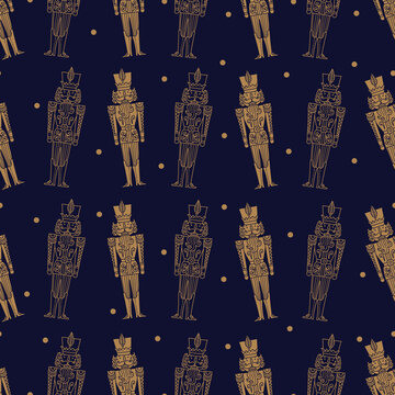 Christmas vector seamless Nutcracker pattern.  Seamless pattern can be used for wallpaper, pattern fills, web page background, surface textures.