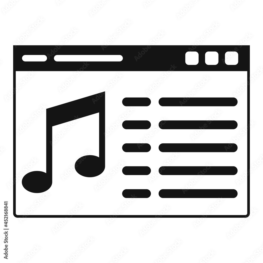 Poster web playlist icon simple vector. play layout
