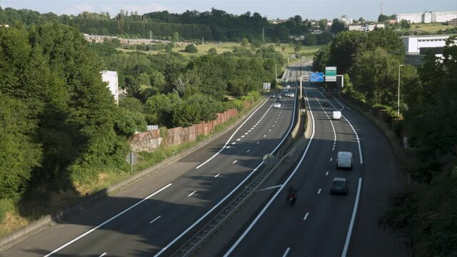 Zoomed Timelapse of A20 SpeedWay in Limoges City, France