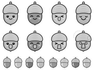 どんぐりのイラスト素材セット＿ベクター5