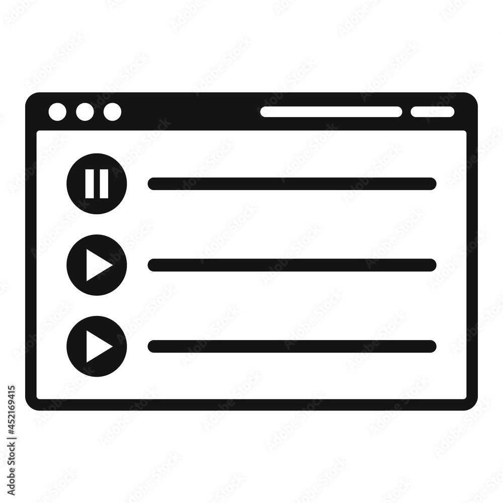 Poster app playlist icon simple vector. song list