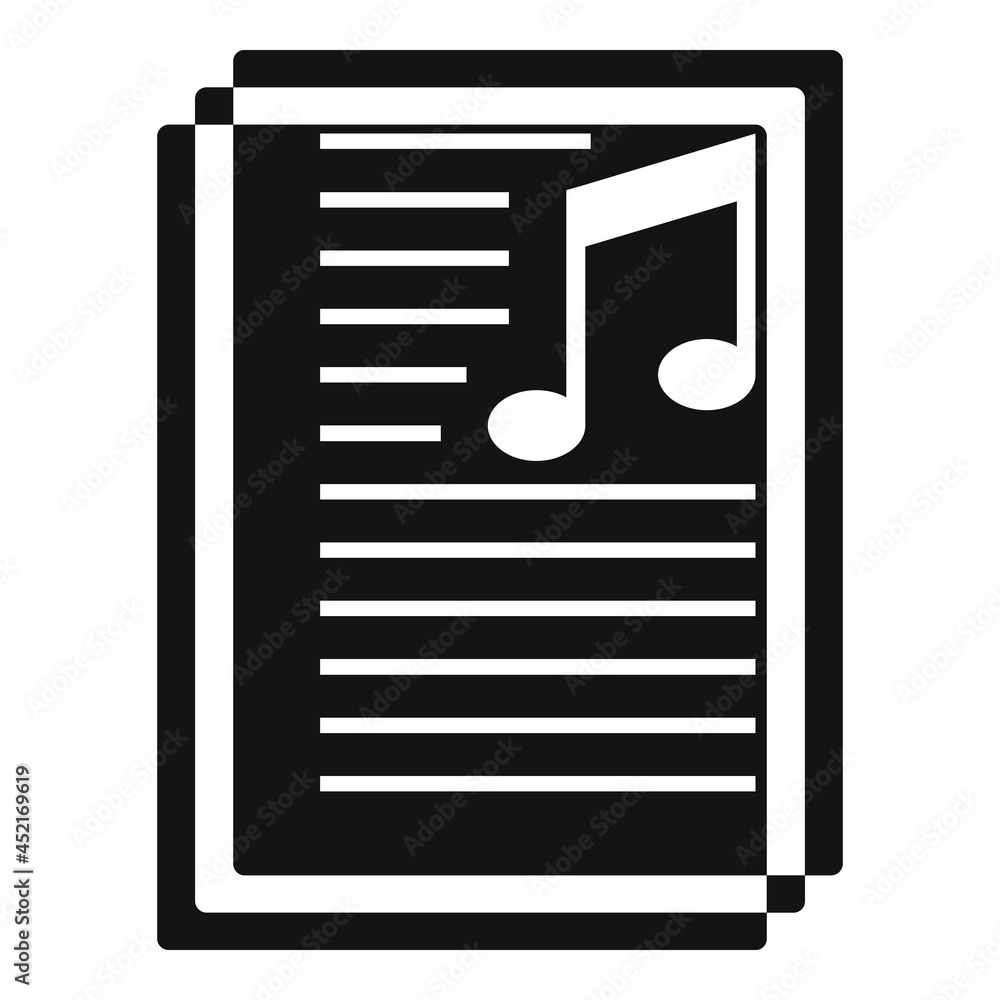 Poster playlist text icon simple vector. music song list