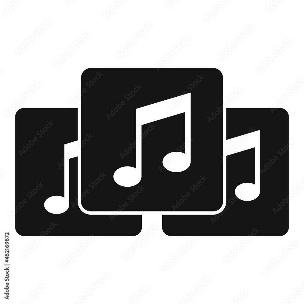 Poster playlist interface icon simple vector. music song list