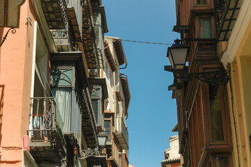 Traditional spanish street with little balconies