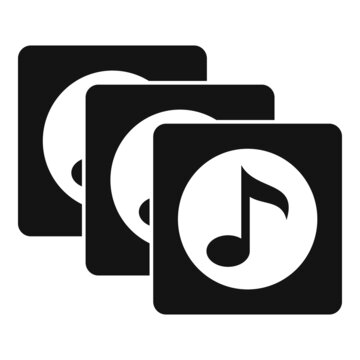 Playlist song album icon simple vector. Music list