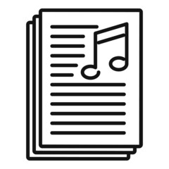 Playlist text icon outline vector. Music song list