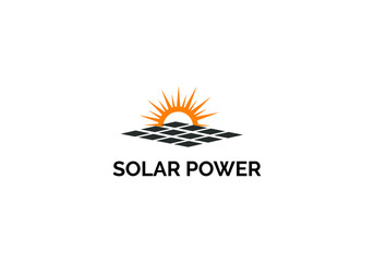 Sun solar energy logo design template. solar tech panel design, Solar Energy Logo