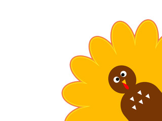 Beautiful cartoon Turkey Bird for Thanksgiving day. 
