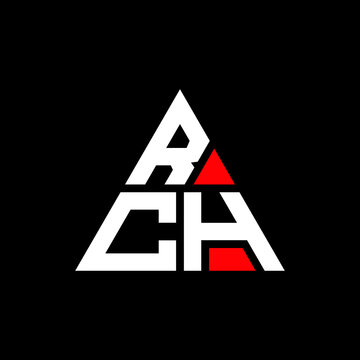 RCH triangle letter logo design with triangle shape. RCH triangle logo design monogram. RCH triangle vector logo template with red color. RCH triangular logo Simple, Elegant, and Luxurious Logo. RCH 