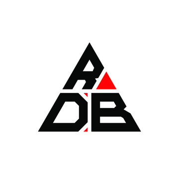 RDB triangle letter logo design with triangle shape. RDB triangle logo design monogram. RDB triangle vector logo template with red color. RDB triangular logo Simple, Elegant, and Luxurious Logo. RDB 