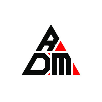 RDM triangle letter logo design with triangle shape. RDM triangle logo design monogram. RDM triangle vector logo template with red color. RDM triangular logo Simple, Elegant, and Luxurious Logo. RDM 