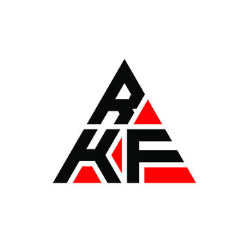 RKF triangle letter logo design with triangle shape. RKF triangle logo design monogram. RKF triangle vector logo template with red color. RKF triangular logo Simple, Elegant, and Luxurious Logo. RKF 