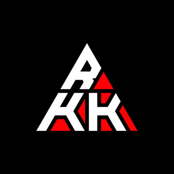 RKK triangle letter logo design with triangle shape. RKK triangle logo design monogram. RKK triangle vector logo template with red color. RKK triangular logo Simple, Elegant, and Luxurious Logo. RKK 