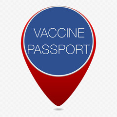 Vaccine passport pin on transparent background. Vector
