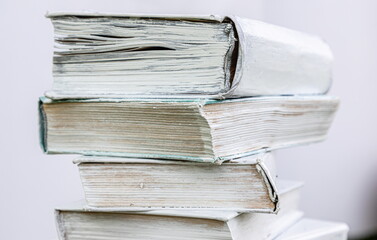 stack of stacked blank books on white background