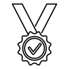Reliability medal icon outline vector. Back guarantee