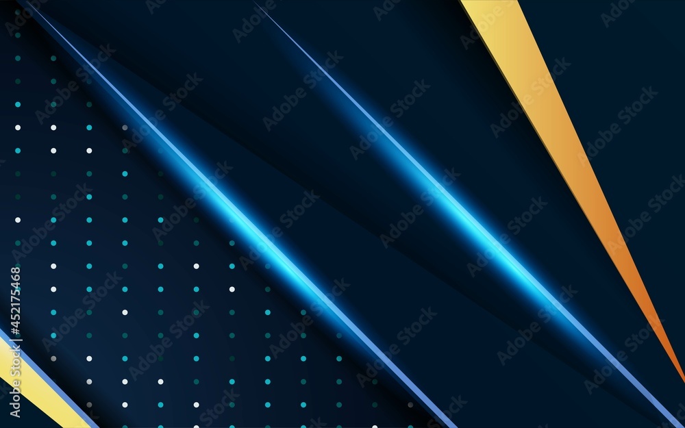 Poster modern blue background with line.overlap layers with paper effect on textured background.