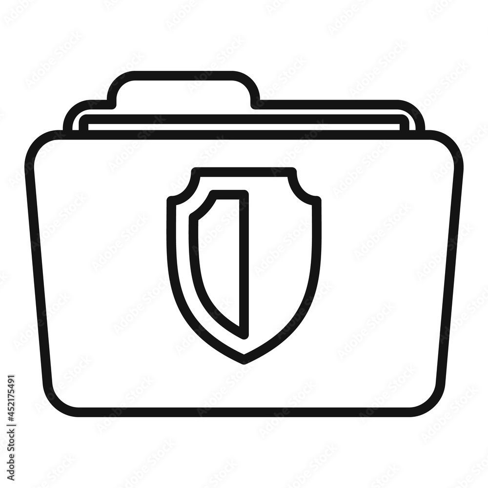 Poster secured folder icon outline vector. data information