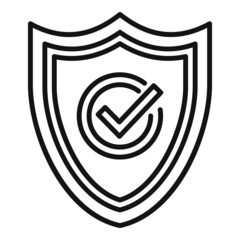 Data shield icon outline vector. Cyber protect