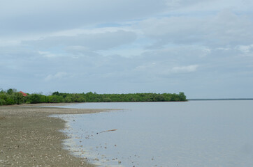 river and clouds