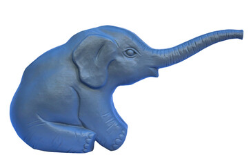 Plastic elephant watering can missing handle.    