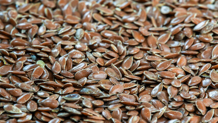 Flax seed macro close up side view