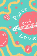 pattern with circles and lines with the inscription 