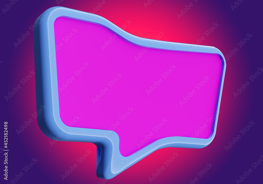 Poster dialogue cloud. dialogue bubble on red background. purple conversation bubble. conversation bubble w