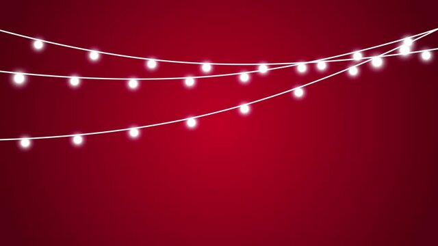 Christmas garlands. Flickering lights, flickering lights. 4K video.